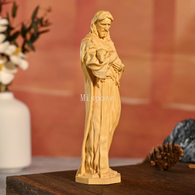Vintage Wood Carving Creative Jesus Statue Home Living Decoration Gift