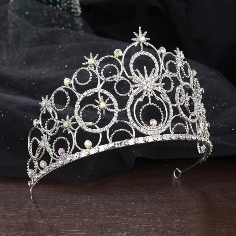 Sparkling Bridal Princess Crown Luxury Wedding Head Wear Rhinestone Diadem  Photography Props