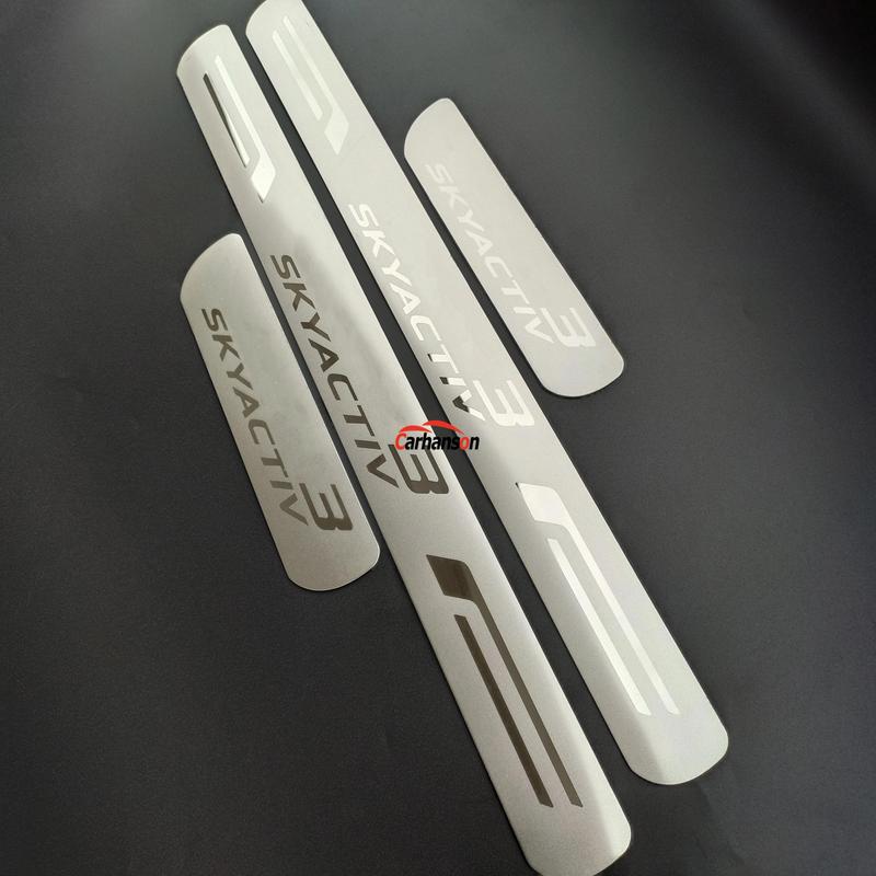 Für Mazda 3 Auto Zubehör Türschweller Zierleiste Edelstahl Pedalabdeckung Schutz Styling Auto Aufkleber 2024