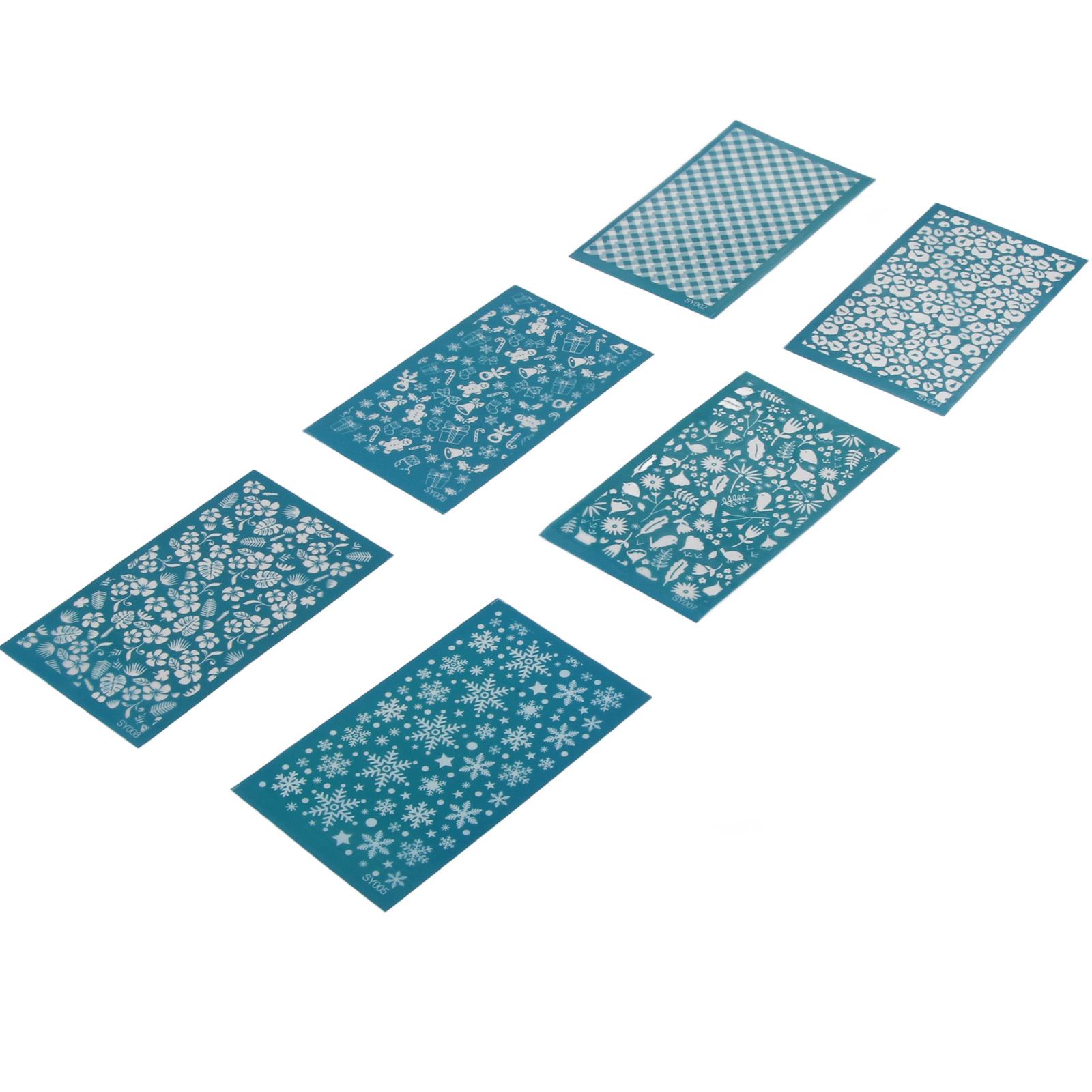 

6 шт. Полимерная глина Шелкотрафаретные трафареты Шаблоны для печати на глине Прочный Набор для шелкографии по глине для DIY