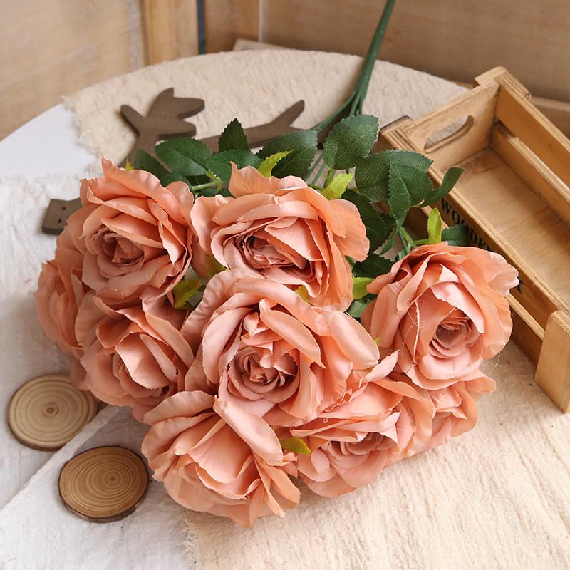 Geprägtes Rosenstrauß Seidenblume Für Hochzeitsdekoration Und Home Styling