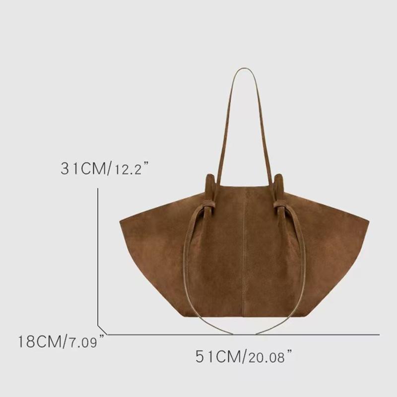 Yogodlns Women Handbag Light Luxury Suede Nubuck Leather Wing Bag Simple Large Capacity French Retro Shoulde rBag Casual Underarm Bag