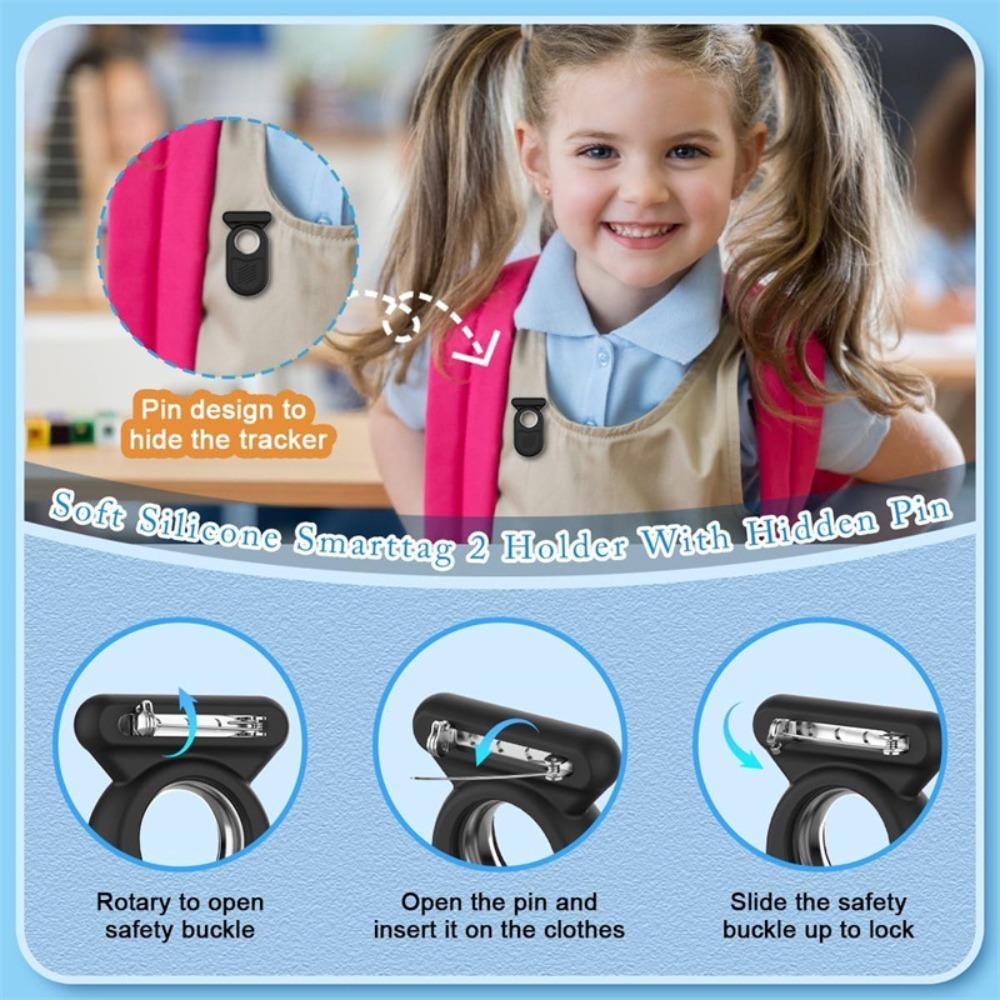 Silicone Tracker Case with Invisible Pin Tracker Hidden Pin for Samsung Galaxy SmartTag 2