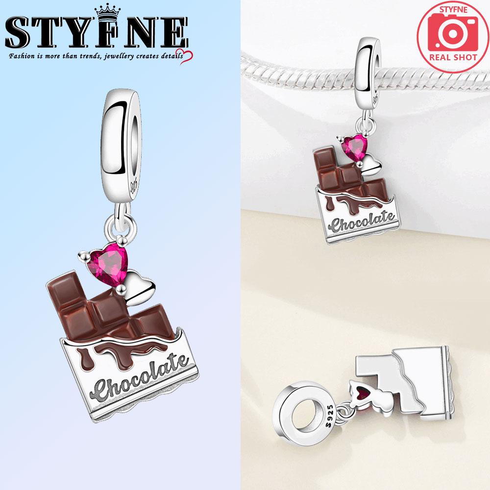 Copper Food Drink Strawberry Ice Cream Heart Coffee Charms Beads Pendant For Original Bracelet Woman Girl Jewelry