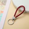 Chaveiro de Corda Trançada de Couro PU da Moda Strass Brilhantes Argola de Chave Para Mulheres Homens Acessórios Porta-Chaves de Carro Clássico Presente