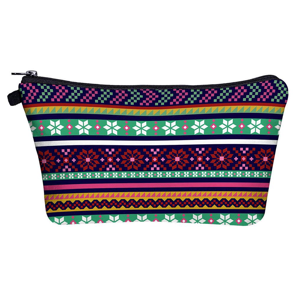 Geantă Cosmetică Femei cu Imprimeu Dungi Colorate Organizator pentru Articole de Toaletă Geantă de Depozitare pentru Călătorii 6708