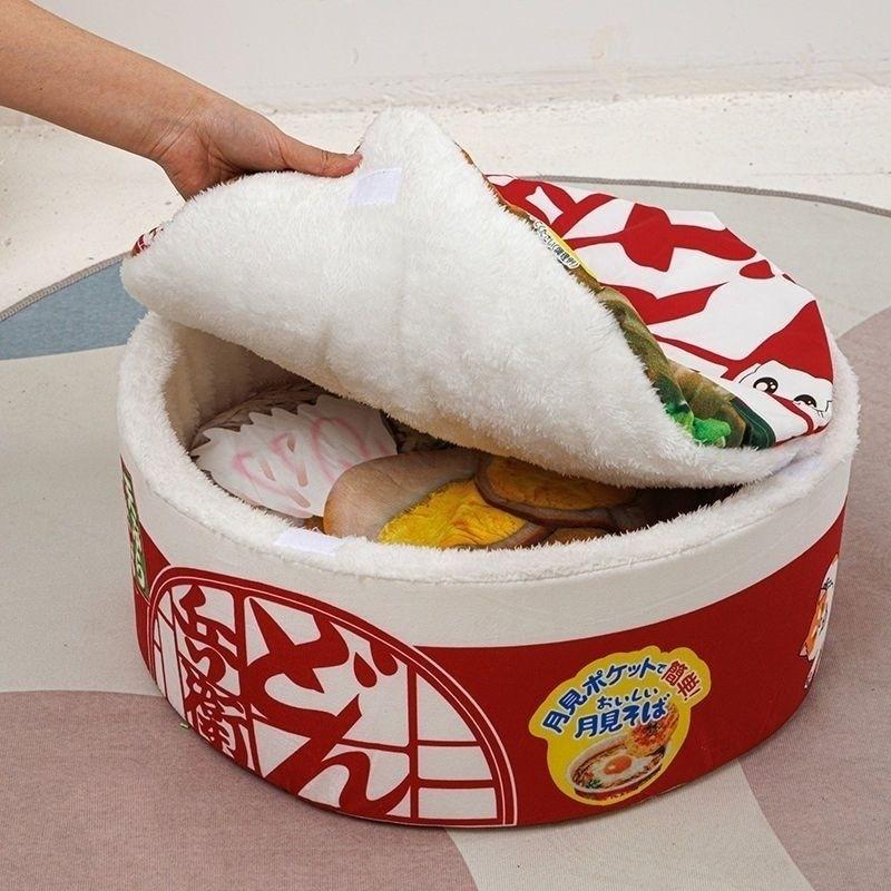 

Creative Cat Bed Sponge Large Cats Beds Pet Kitten Small Dog Cats Sofa Beds with Lid Puppy Kitten Indoor Pet Funny Product Small червоний
