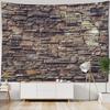 Ziegelmauer, Steinmauer, bedruckter Wandteppich, Wandbehang, Holzmaserung-Imitation Heimdekoration, Wohnzimmer-Wandhintergrund
