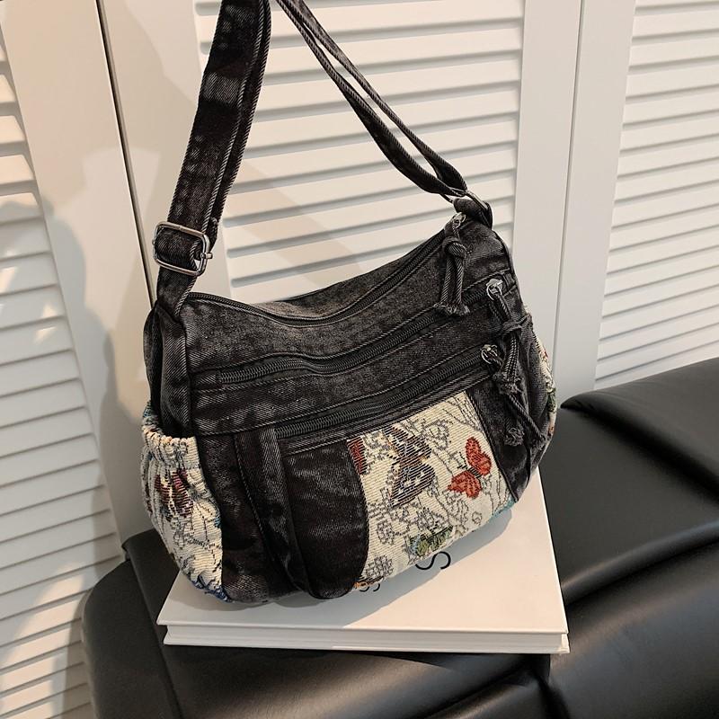 Τσάντα Τζιν Πολλαπλών Θηκών Τσάντα Χιαστί Γυναικεία Τσάντα Ώμου