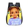 Afro African Beauty Black Princess School Backpack With Smooth Zipper And Adjustable Straps
