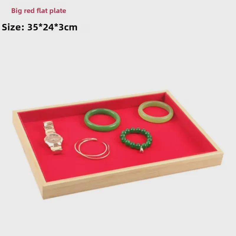 Bamboo and Wood Velvet Jewelry Tray for Bracelets and Earrings Display