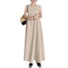 Long Skirt Halter Loose Pocket Round Neck Style Sleeveless Swing Dress Woman