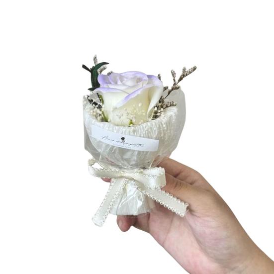 1/2Pcs Mini Fake Rose Bouquet Handcrafted Artificial Sunflower Floral Decoration Valentine's Day Anniversary Birthday Romantic Gift for Women Wife