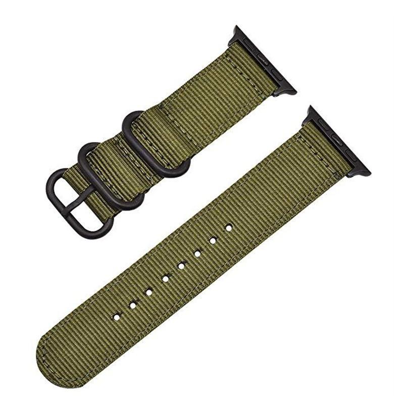 

Нейлоновий ремінець для годинника для Apple Watch Series 10 42mm/9 8 7 41mm/SE (2023) SE (2022) SE 6 5 4 40мм/3 2 1 38мм Ремінець з трьома петлями Green