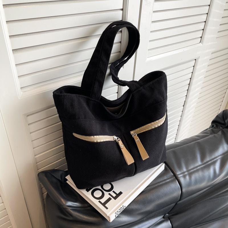 

Полотняна сумка великої місткості Жіноча сумка на плече в стилі печворк чорний