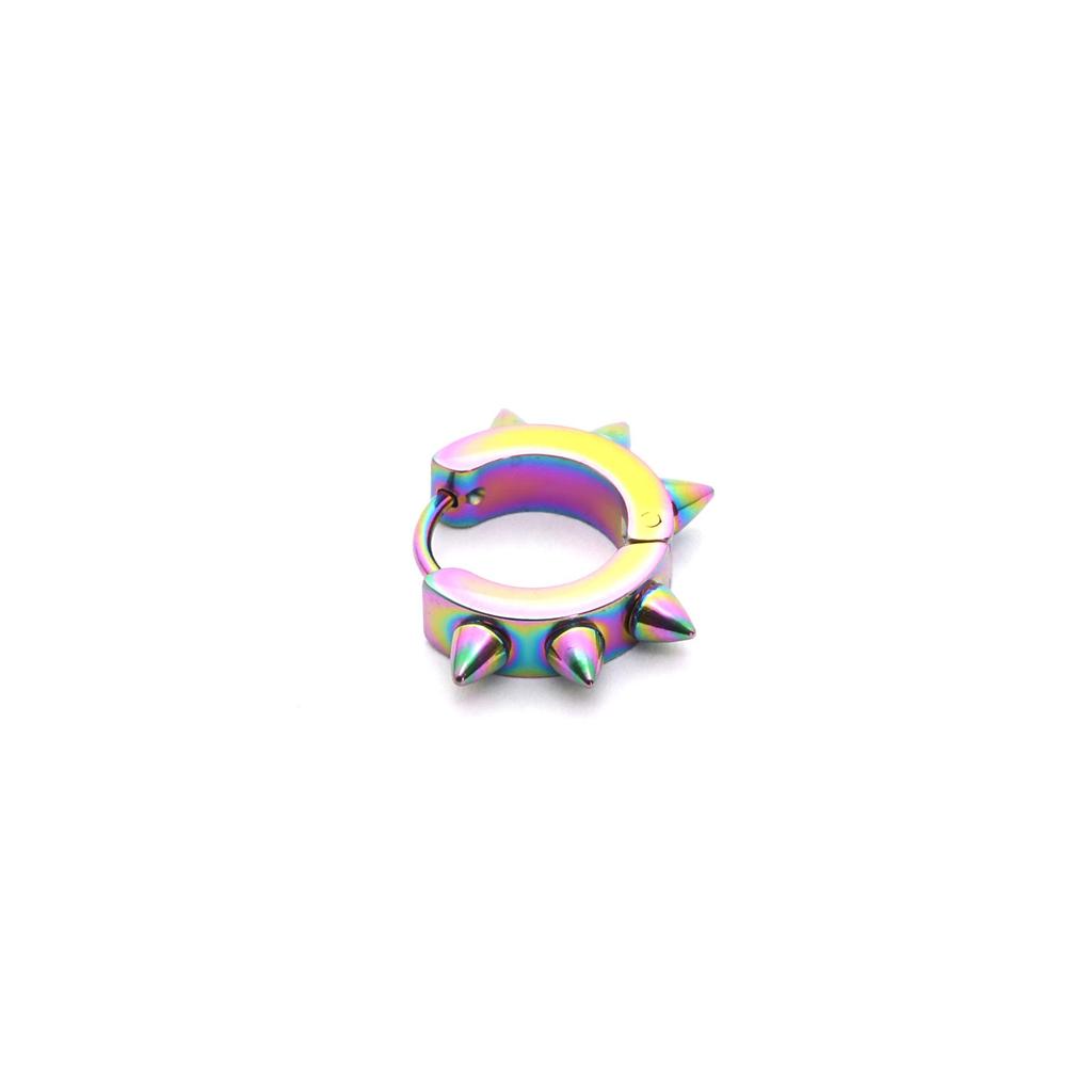 Stainless Steel Punk Spike Earrings with Color-Retaining Finish