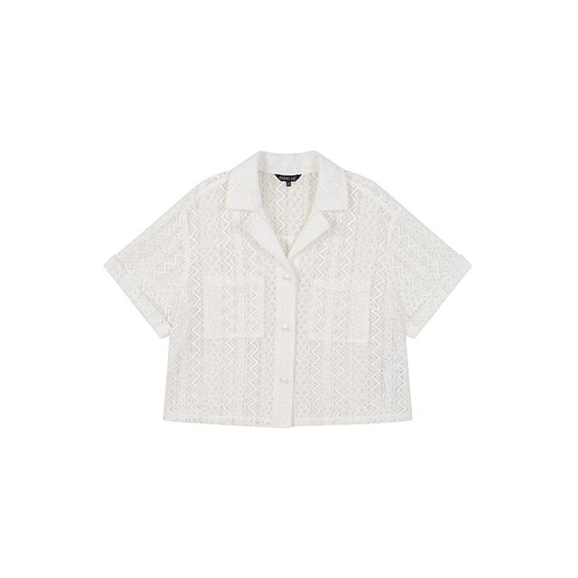 LAP Pocket Collar Crop Shirt Ar2Wb561