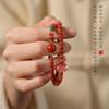 South Red Agate Double Circle Bracelet for Girls, Ice-Float South Red Layered Bracelet, New Chinese Style National Trend Gift