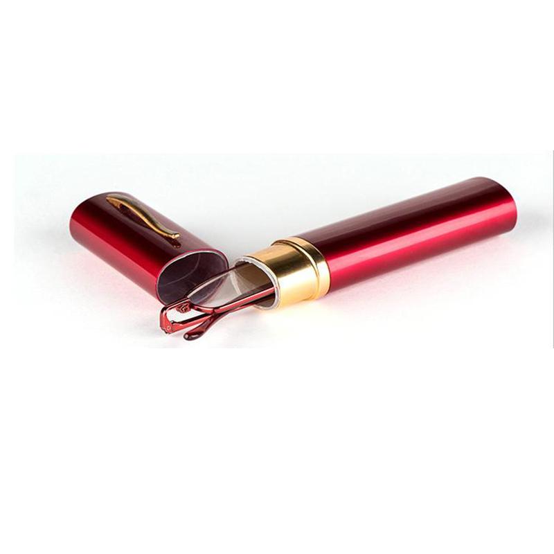 Eso Vision Mini Occhiali da Lettura Donna e Uomo Tubo Extra Piccoli Metallo Lettori Occhiali Nero Rosa con Custodia Penna Donna Uomo