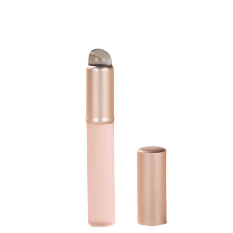 

Jelly Pink Nail Art Silicone Brush Reusable Mirror Powder Pigment Applying Manicure Tool Soft Q-elastic Smudge Nail Brush Stick рожевий