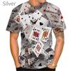 3D Print Playing Cards Pattern T-Shirts Personality Casual Round Neck Short Sleeves Hip Hop Men's T-shirts