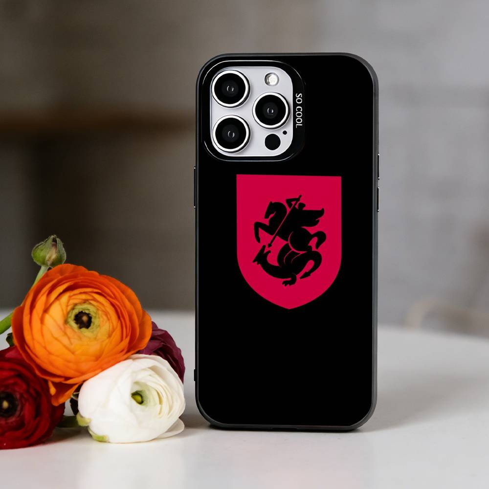 Georgia Flag Phone Case For iPhone 17,16,15,14,13,12,11 Plus,Pro Max,XS,Colorful Silver Phone case Funda Cover
