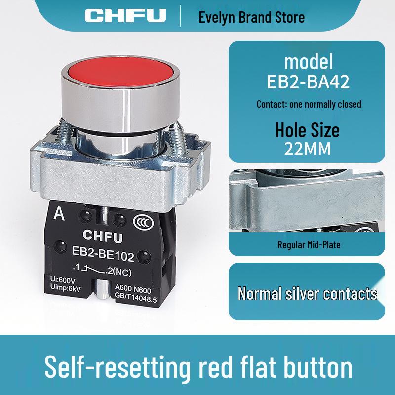 XB2 Emergency Stop Self-Locking Metal Push-Button Switch with Mushroom Head