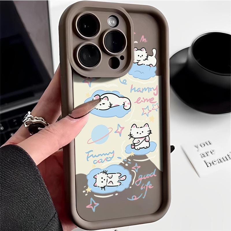 Cloud cat iPhone17Promax mobile phone case ladder is suitable for Apple 16promax all-inclusive Tianyan 15 sets.