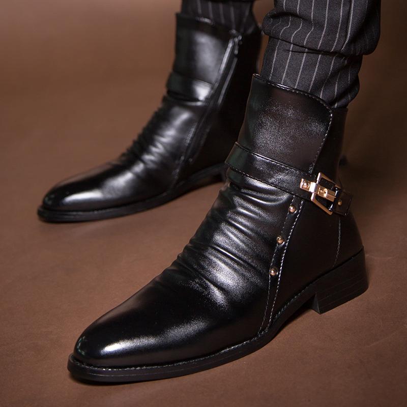 Buty męskie Wiosna Jesień Moda Szpiczasty Nosek Buty męskie Retro Vintage Wygodne Oryginalne Oferty Y2k Klasyczne Wysoka Jakość Nowe