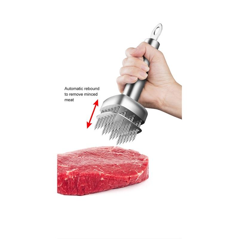 304 Edelstahl Küche Zarte Fleischnadel Professionelles Kochen Fleischzartmacher Werkzeug Lockere Fleischnadel Schweinekotelett Steak Hammer
