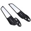 Rubonarie Stealth Wing Mirrors, Cowl Mirrors for ZX, CBR, and YZF Motorcycles, Universal Fit (Black)