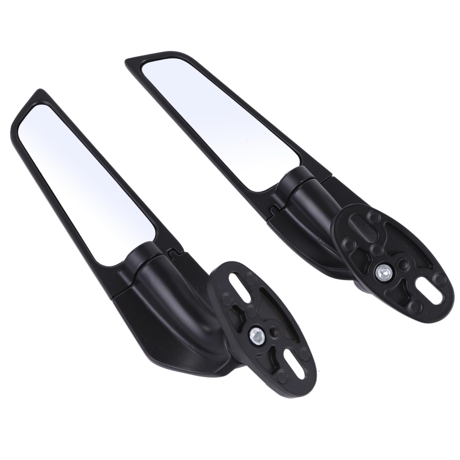 

Зеркала-крылья Rubonarie Stealth, Зеркала на обтекатель для мотоциклов ZX, CBR и YZF, Универсальная посадка (черный)