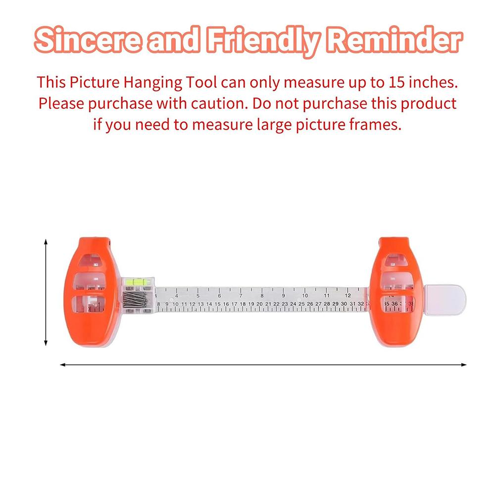 Picture Hanging Tool with Built in Level, Precision Marking,Alignment Ruler for Photo Frames, Wall Decor, Mirrors, ABS Wall Friendly DIY Hanger