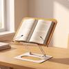 Sheet Music Stand with Aluminum Base | Height Adjustable Design, Desktop Book Holder Wooden