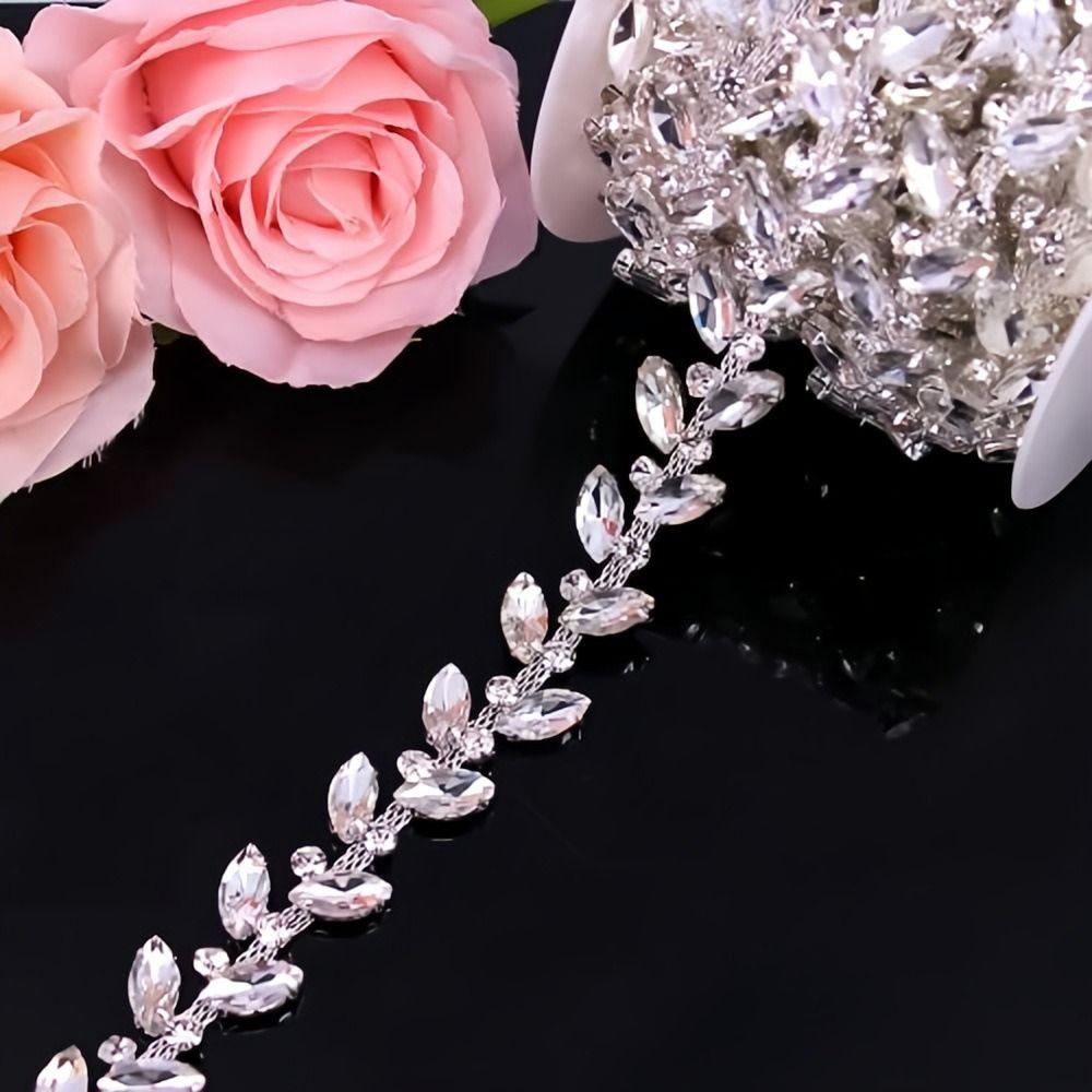 Multi-color Crystal Diamond Ribbon DIY Diamond Strips Dress Skirt Clothing Accessories