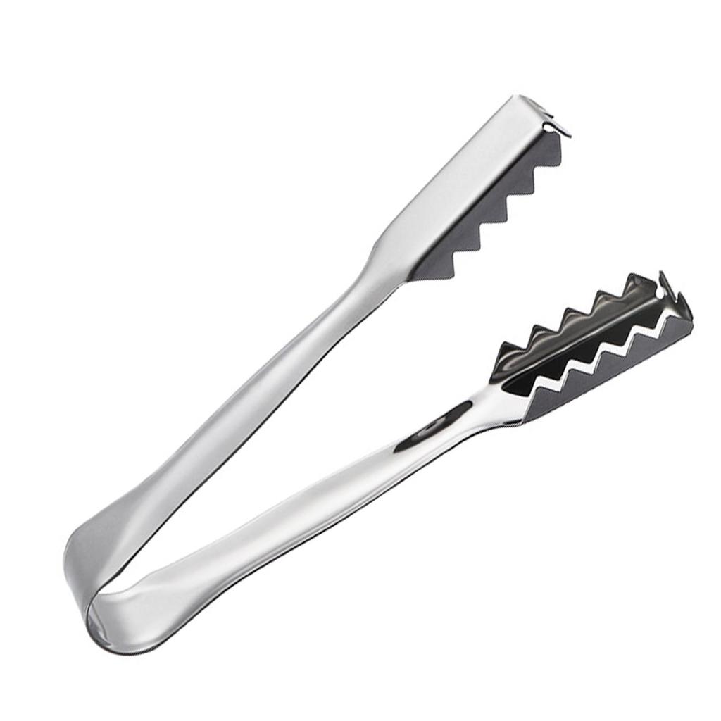 Ice Cube Tongs Stainless Steel Ice Tongs KTV Bar Cocktail Tools with Serrated for Ice Cube Tongs Cocktails Whiskeys
