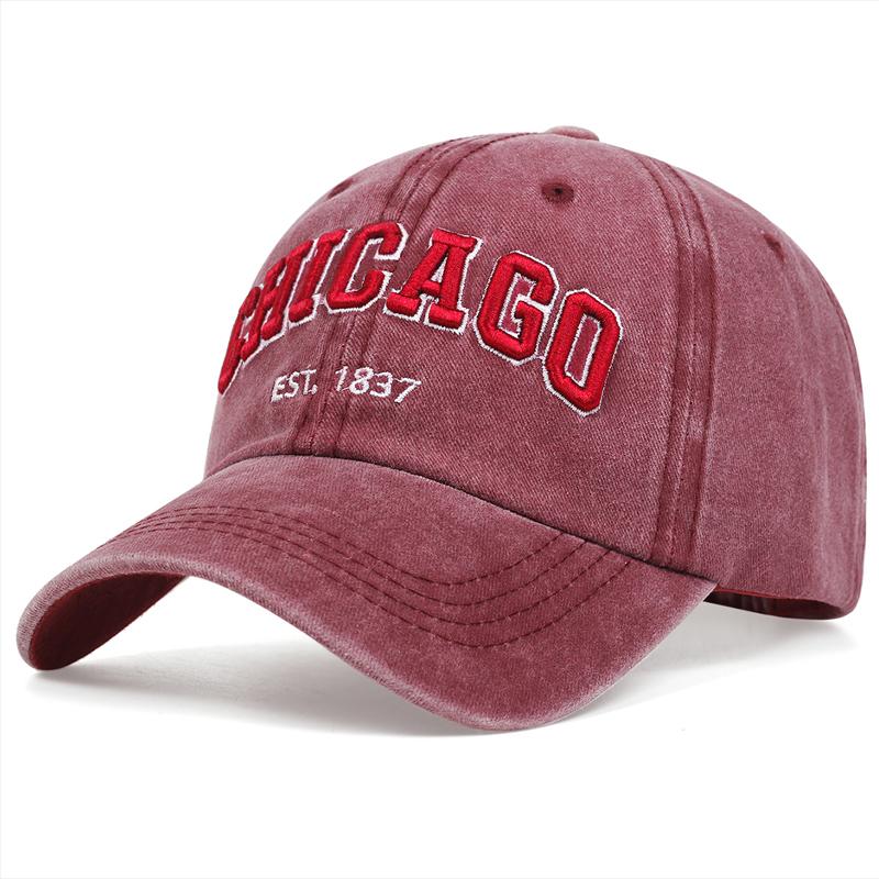 Cappellino da Baseball Chicago1837 Ricamato Lavato ad Acqua Cappellino alla Moda Street Hip Hop Cappellino Parasole da Esterno Cappellino Sportivo e per il Tempo Libero Unisex