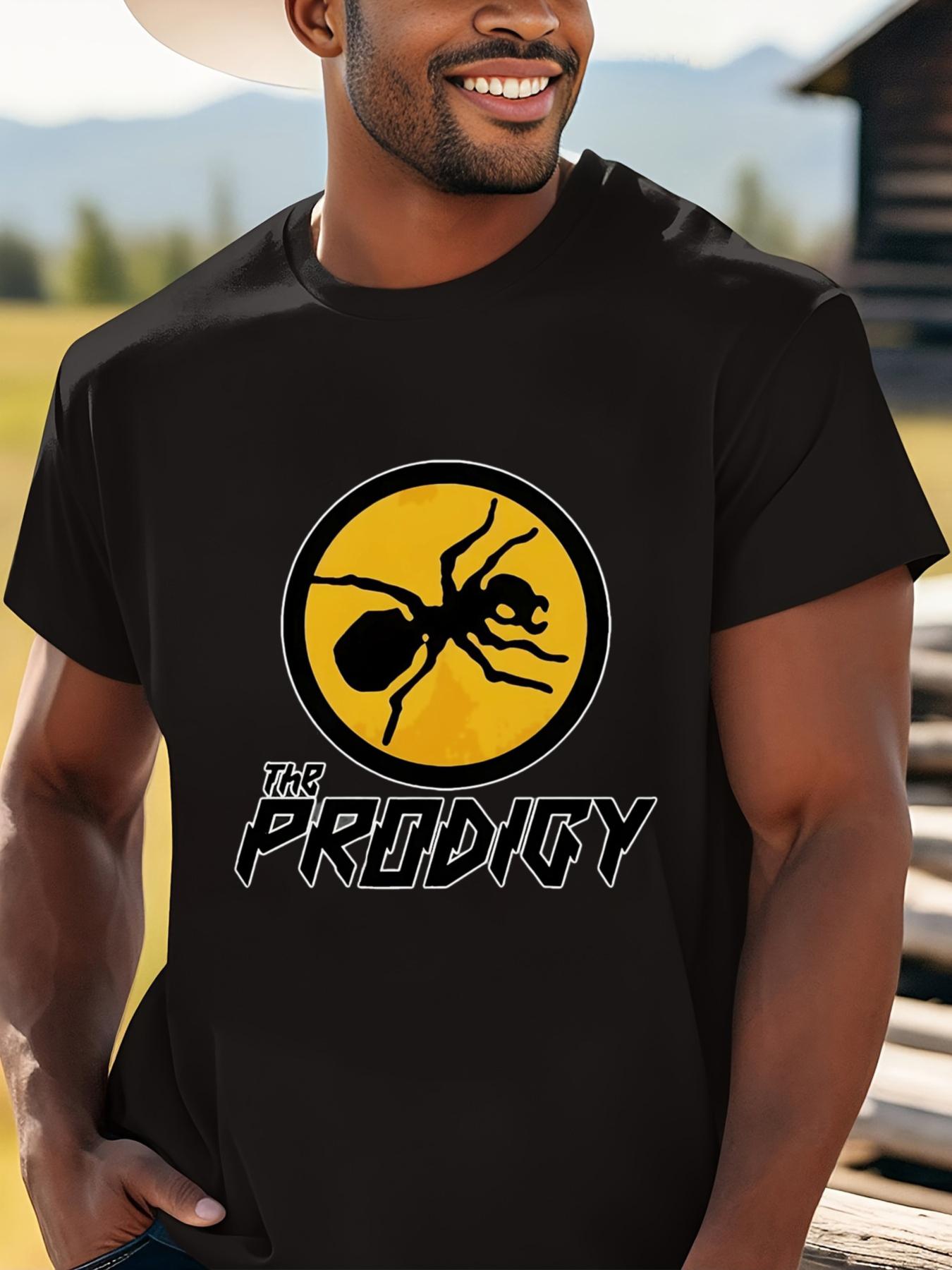 Men s The Prodigy Graphic Cotton T-Shirt - Black Casual Crew Neck XL