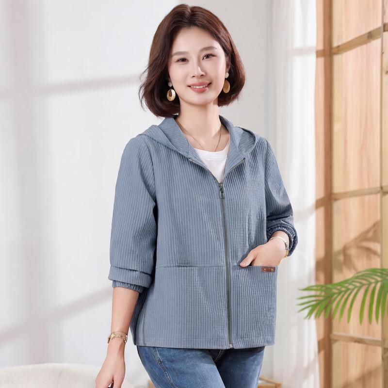 Langsha Women's Casual Hooded Fall Jacket for Mature Women