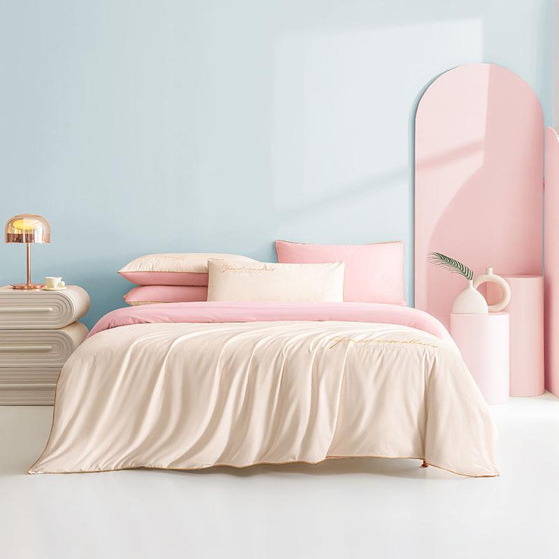 Premium Sense 120S Long-Staple Cotton Pure Cotton 4Pcs Set Cotton Embroidered Quilt Cover Bed Sheet Sleeping Naked Skin-Friendly Bedding