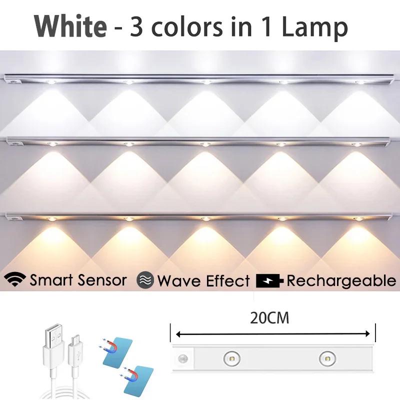 

Светодиодный ночник с датчиком движения, беспроводной, ультратонкий, 3 цвета, для кухонного шкафа, спальни, гардероба, внутреннего освещения 1Pcs