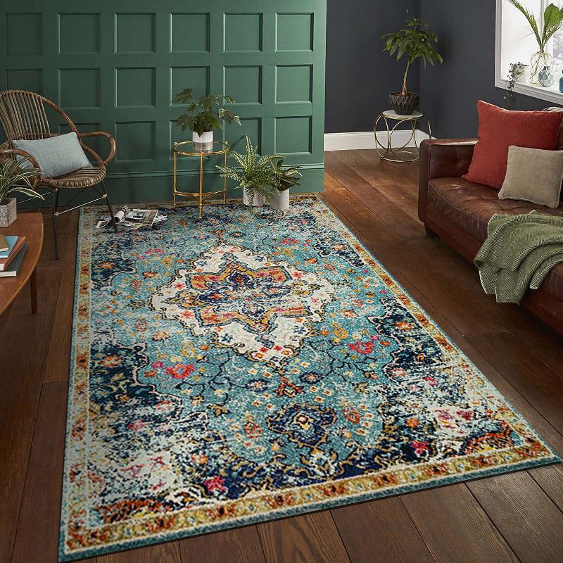 

VIKAMA Crystal Velvet 40*60CM American Persian Living Room Carpet Hotel Home Bedroom Carpeted Exotic Nationalities Windswept Rug 40X60CM