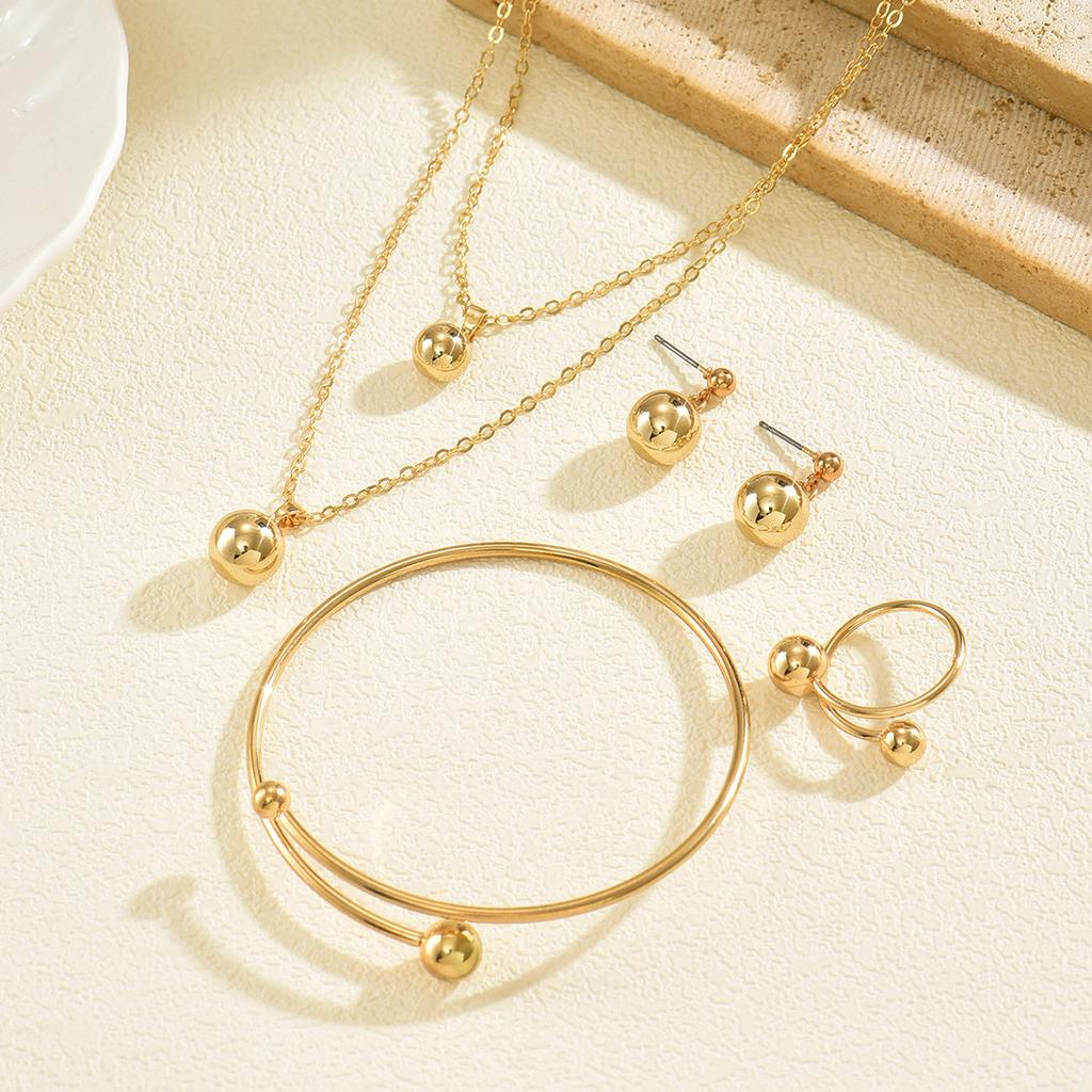 New European and American Style Jewelry Niche Light Luxury Metal Pendant Design Necklace Versatile High-end Earring Set