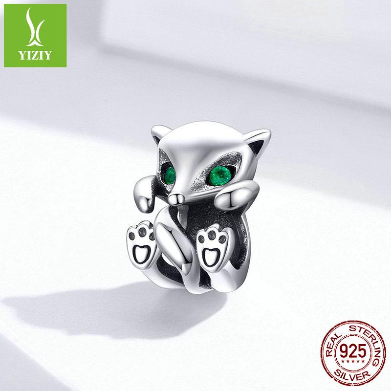 Korean Style S925 Sterling Silver Cute Fox Bead Accessory