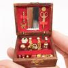 1:12 Dollhouse Miniature Accessories Mini Wooden Jewelry Box Model Toys For Doll House Decoration Vintage Jewel Case