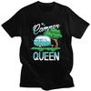 Custom Classic Camper Queen Camping T Shirt Men Short Sleeve Adventure Travel Car Tshirt Casual Tee Slim Fit Tshirts Merch