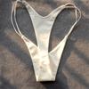 2 Pezzi Perizoma Cotone Doppio Strato a Taglio Alto Slip Bikini Donna G-string Biancheria Intima con Elastico Sottile Doppia Cintura