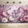 2D Bridal Shower Backdrop, Elegant Pink Floral & Butterfly Banner
