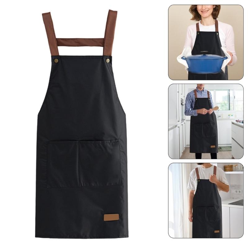 Waterproof Apron For Men And Women Household Kitchen Cooking Overall Printing Oil Resistant Wear-resistant