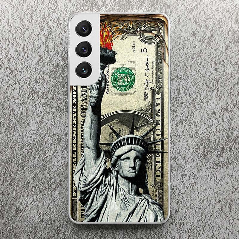 Banknote Dollar Cash Money Print Soft Case for Samsung Galaxy S25 S24 S23 S22 Ultra S21 Plus S20 FE Phone Shell S10 + Pattern Co